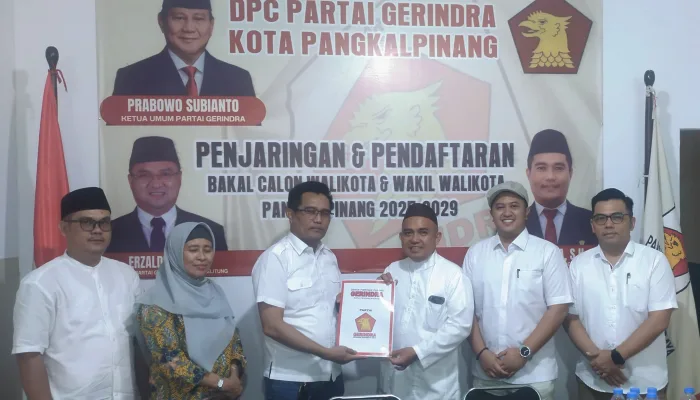 Molen Ambil Formulir Pilkada Ulang Pangkalpinang dari Partai Gerindra, Bangun Jaya :Siapapun Terima Rekom DPP Itu yang Kami Dukung