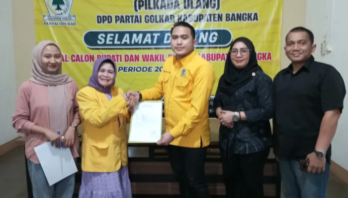 Ingin Majukan Tanah Kelahiran, Herdika Sukma Negara Ambil Formulir Calon Bupati Bangka di Partai Golkar