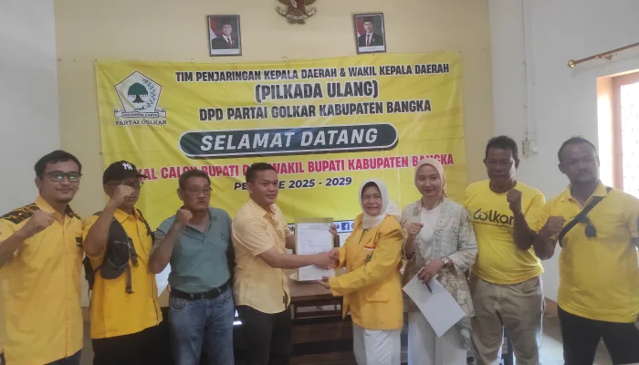 Dikawal Ratusan Relawan dari 8 Kecamatan di Kabupaten Bangka, Ramadian Daftar Cawabup Bangka Lewat Golkar