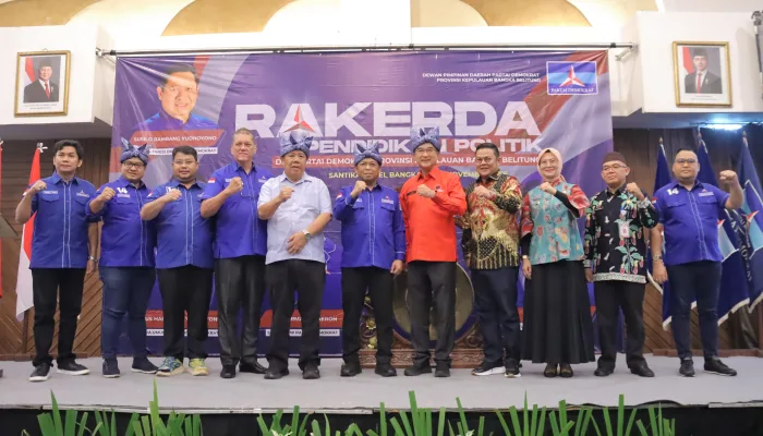 Hadiri Rakerda Partai Demokrat, Hidayat Arsani ; Momentum Ini Pererat Sinergi Pemprov dengan Parpol untuk Dukung Pembangunan di Babel
