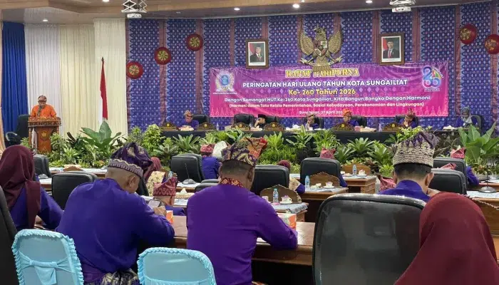 DPRD Bangka Gelar Paripurna HUT Kota Sungailiat ke-260, Jumadi : Harmoni Jadi Kunci Bangun Bangka Lebih Sejahtera