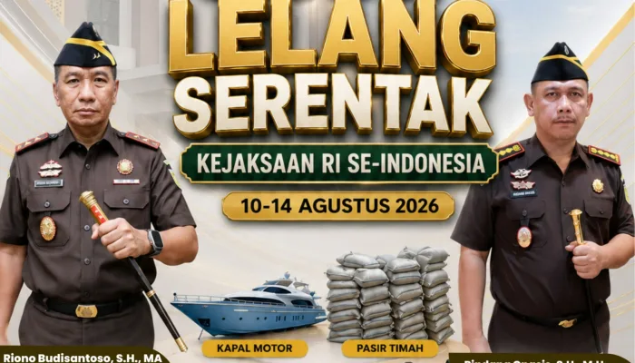 Kejari se-Babel Gelar Lelang Serentak Barang Rampasan Negara, Pasir Timah hingga Honda CR-V Siap Dilelang