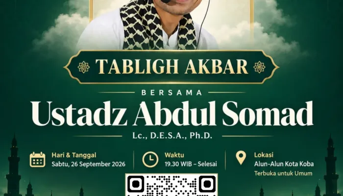 Ustaz Abdul Somad Dijadwalkan Hadir di Koba, Lapak UMKM Gratis